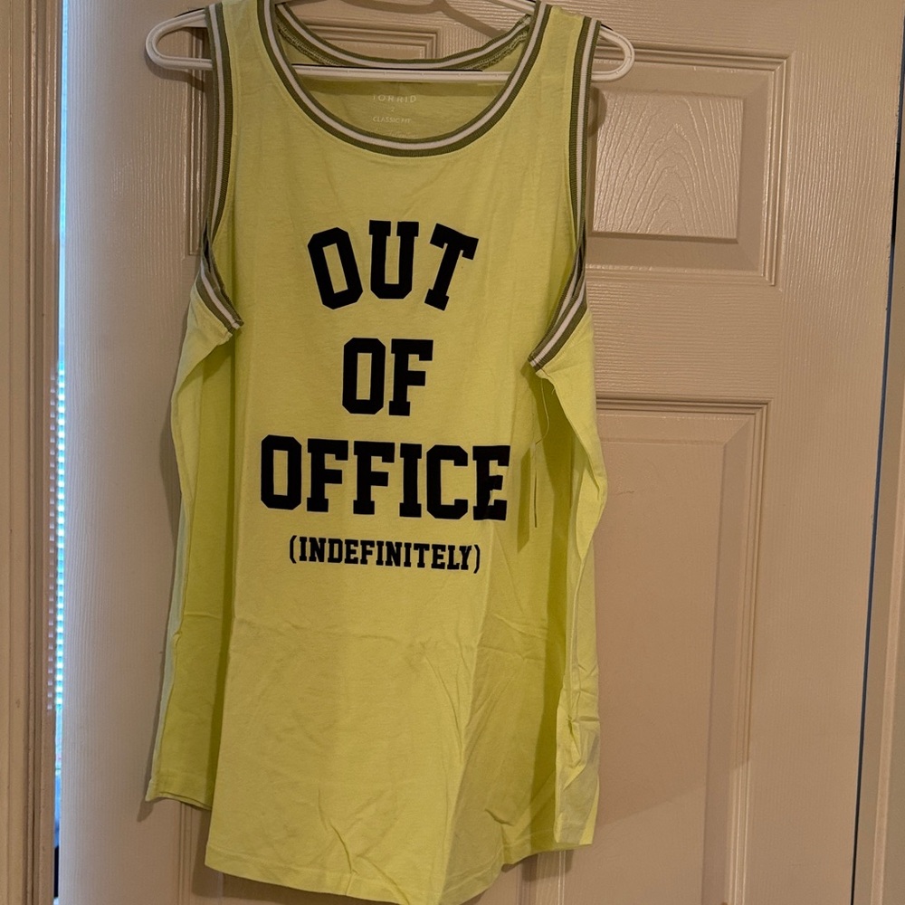 torrid Neon Yellow 'OUT OF OFFICE' Graphic Tank